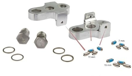 Mirage Crankverkorters met RVS bouten aluminium T6 zilver