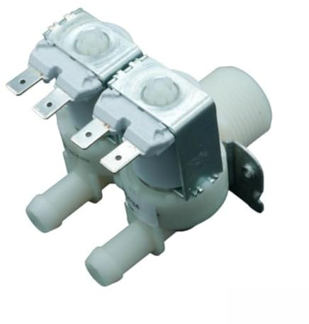 Bitron, Elettrovalvola Doppia Universale, Due Getti FG2WAY Tipo 349, EV Doppia 180°, Portata 8L, Per Lavatrice e Lavastoviglie, Diametro Uscita 12mm, Cod OEM INDESIT C00045951-WHIRLPOOL 481981729015