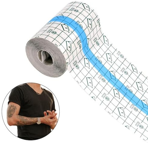 Tattoo Aftercare Waterproof Bandage,Transparent Film Dressing Waterproof Adhesive Bandage Tape,Clear Second Skin Protection for Plastic Cover,Wound Dressing,Protective Shield(15cm x 2m)