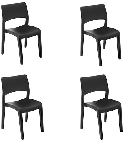 URBN GARDEN Moderner Gartenmöbel-Set, langlebig, bequem, Kunststoff, Set mit 1/2/4, wetterfest, UV-beständig, für den Außenbereich, Weiß oder Anthrazit