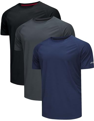 Chenjunrong 3er Pack T-Shirts Für Herren Fitness Sport Tshirts Herren Funktionsshirt Laufshirt Herren Kurzarm Sommer Fitnessshirt Trainingsshirt Sport Kleidung Männer Atmungsaktive Shirts