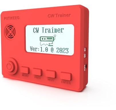 Moore - Mini CW Trainer con display, codice Simo Wales, radio a onde corte, telegrafo, chiave per imparare le chiavi dell'auto, per esercitarsi con telegrafo, con cavo di ricarica (rosso