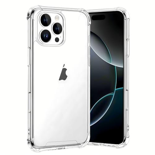 gueche Compatible with for iPhone 16 Pro Max Case, Crystal Clear Shockproof Phone Cover, Soft TPU Protective Ultra thin Slim Fit, Smartphone Case for iPhone 16 Pro Max Cases-Transparent 6.9-Inch