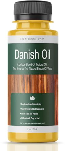 Danish Oil for Wood - Food Safe Polymerized Linseed Oil Wood Finish & Sealer - Ideal for Furniture, Butcher Blocks, Salad Bowls, & More, Wood Oil for Furniture - Food Safe, Simple, Fast Curing