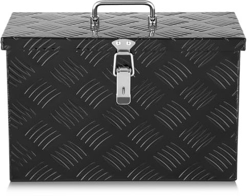 DNA MOTORING TBOX-T5-007-BK Werkzeugkasten aus Aluminium, 40,6 x 19,1 x 25,4 cm, Schwarz