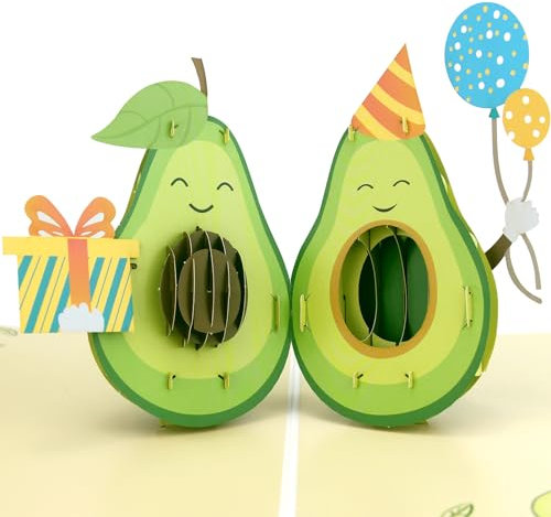 Hierein Geburtstagskarte Frau, 3D Avocado Romantische Karte Hochzeit, Pop Up Karte Geburtstag mit Umschlag für Geburtstag, Hochzeitstag, Jahrestag, Valentinstag und Muttertag, Glückwunschkarte