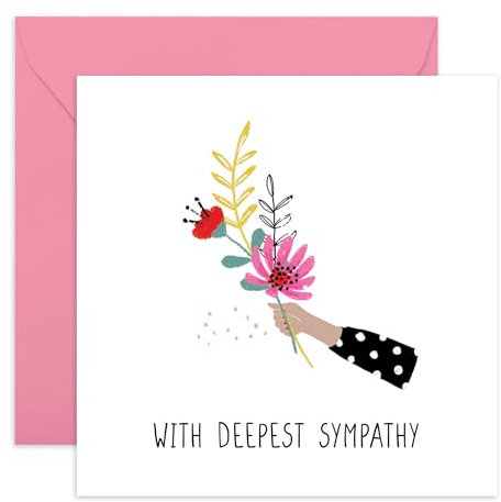 Central 23 Trauerkarte – Deepest Sympathy – Gedenkgeschenk für den Verlust von Mutter, Vater, Familie, Haustier – Beileid, Beerdigung, Thinking Of You, Trauerkarten – mit Aufklebern