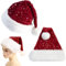 BEKKLPOU 2 Stück Weihnachtsmützen für Erwachsene Und Kinder, Weihnachtsmützen Mit Pailletten Plüsch Velours Nikolausmütze Mit Soft Liner Christbaumspitze Festliche Weihnachtsfeier