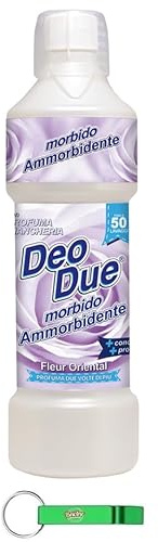 12x DEO DUE Ammorbidente Concentrato Fleur Oriental,Konzentrierter Weichspüler, ideal für alle Kleidungsstücke, 50 Wäschen 1Lt + Beni Culinari Kostenloser Schlüsselanhänger