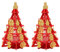 2 Sets 2024 Chinesische Neujahrsdekorationen Vliesstoff Glücksgeldbaum Ornamente Kreativer Neujahrsgeldbaum