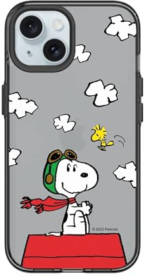 RhinoShield JellyTint Farbige, transparente Schutzhülle kompatibel mit [iPhone 15] | Übertrifft militärische Standards, Kratzfest, stoßfest - [Snoopy/Pilot Snoopy]