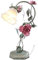SJHPZG Romantic Rose Table Lamp Vintage Elegant Bedside Lamp w/Glass Shade Pastoral Floral Nightstand Desk Light 3 Color Temperatures for Bedroom Living Room