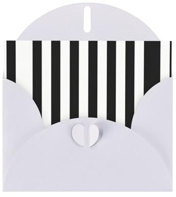 OAROK Weihnachtskarte, schwarze und weiße Streifen, Perlpapier, Urlaubs-Grußkarte (horizontal), Weihnachtskarte, Einladungskarte, Blanko-Karte