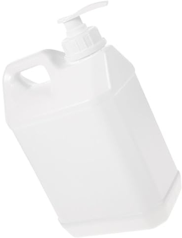 VINTORKY Bidon de 3 l avec pompe à pression - Bouteille en plastique blanc pour dosage hygiénique des liquides - Récipient de stockage polyvalent pour la maison et les voyages