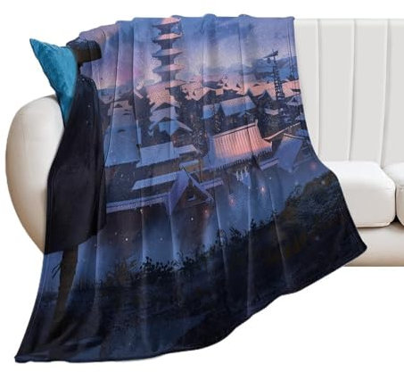 YOUMAN Blue Eye Samurai-Poster, Anime-Amerika, Fleece-Überwurfdecke, Herbstdekoration, Heimdekoration, Zimmer-Decken, Flanell für Bett, Couch, Sofa, Camping, weich, 127 x 152,4 cm