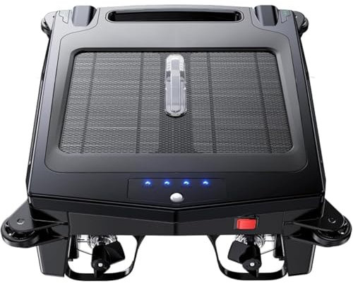 GAYAYAS Limpiador de Superficies de Piscina robótico Solar, Robot Aspirador de Piscina, con Modo de Carga Dual y prevención Inteligente de obstáculos, para Todo Tipo de Superficies de Piscina