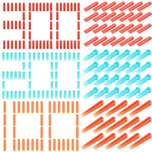 600 Pz Distanziatori per Piastrelle, Livellatori per Piastrelles, Cunei Per Piastrelles, Cunei di Montaggio in Plastica Riutilizzabili per Bagno Cucina Terrazzo(30x7x0-5mm, 30x8x0-6mm, 58x9x0-10mm)