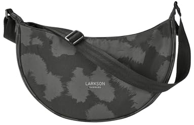 LARKSON Crossbody Bag Damen & Herren Grau Leo - Solveig Medium | Umhängetasche im Halbmond Style, Halbrunde Schultertasche, Moon Bag Design, Wasserabweisend