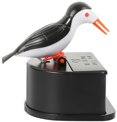 Zahnstocherbox Pressentyp aus ABS mit Deckel für Tisch | Vogel Design, Schwarz, Hygienische Entnahme, für Zuhause, Restaurant, Wohnzimmer, 1 Satz