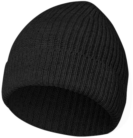 Vicloon Merinowolle Mütze für Herren & Damen, Merino Wolle Fisherman Beanie, Trawler Mütze, Weich, Stretchy, Unisex, Herren Damen Wintermuetze Strickmuetze Wollmütze