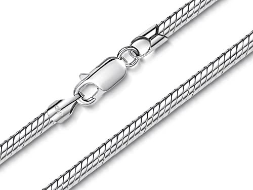 Schlangenkette 3,5mm - massiv 925 Silber, Länge wählbar 40-120cm