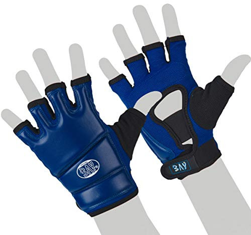BAY® Touch BLAU XS - Leder-PU Sandsackhandschuhe, Gerätehandschuhe, Boxhandschuhe, blau, Grösse XS
