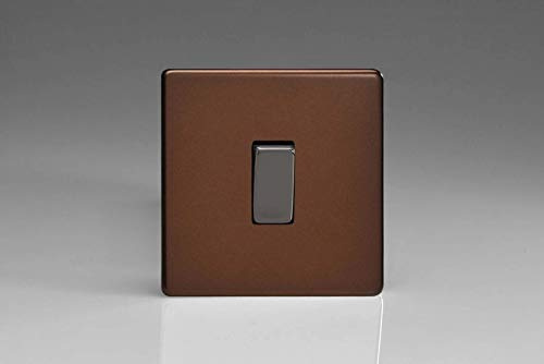XDM1S Varilight Flat Plate Screwless Mocha 1 Gang Light Switch