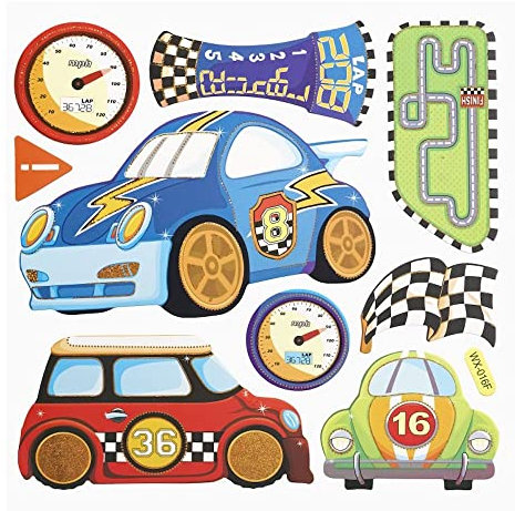Hobbyfun 2D Sticker XXL Autos Wandtattoo