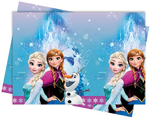 Procos 86884 - Tischdecke Frozen Northern Lights, Größe 120 x 180 cm, Anna, Elsa, Olaf, Partydekoration, Kindergeburtstag
