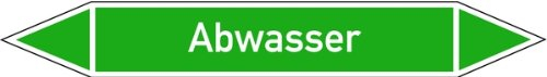 LEMAX® Aufkleber Rohrleitungsetikett, Abwasser Folie selbstklebend Grün Schriftfarbe: Weiß 100x15mm