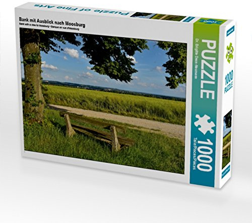 CALVENDO Puzzle Bank mit Ausblick nach Moosburg | 1000 Teile Lege-Größe 64 x 48 cm Foto-Puzzle für glückliche Stunden