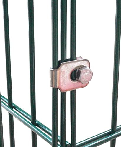 GSM Edelstahl Schelle, sicherer Halt für Gabionen, Zaun, Doppelstabmatten, Komposter, Hochbeete, Holzmieten, Schwarz