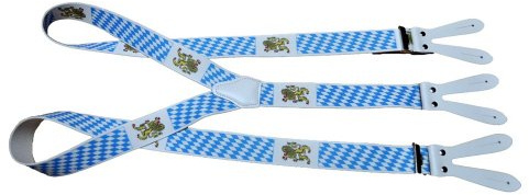 Alpin-Trachten Trachtenhosenträger Hosenträger Edelweiss blau/weiß für Knöpfe