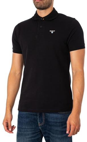 Barbour Herren Tartan Pique Poloshirt, Black/Modern, S