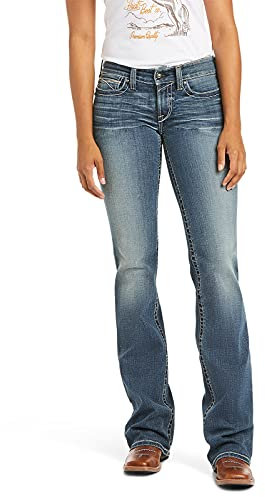 Ariat - Jeans Real Whipstit Denim Femmes, Taille Moyenne, 33 Regular, Rainstorm