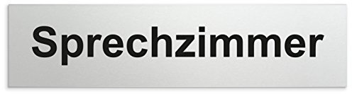 Türschilder24 Schild/Türschild 160 x 40 x 1,5 mm - Aluminium Vollmaterial eloxiert - Oberfläche in geschliffener Edelstahloptik - 100% Made in Germany (Sprechzimmer)