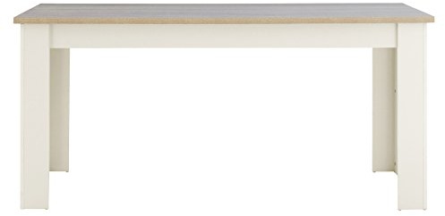 Premier Housewares St Ives Large Dining Table, Wood, Oak Veneer/White