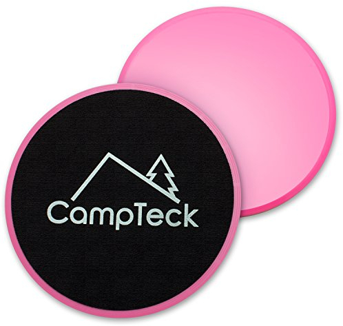 CampTeck U6575 Doppelseitig Core Sliders Gleitscheiben Fitness Gliding Discs fur Hause Training Bauch Workouts & Ganzkörpertraining - Einsatz auf Teppich oder Parkett - Rosa - 2stk