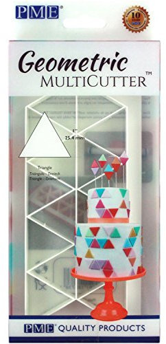 PME GMC112 Geometric MultiCutter for Cake Design - Triangle, Medium Size, 1-Inch, White