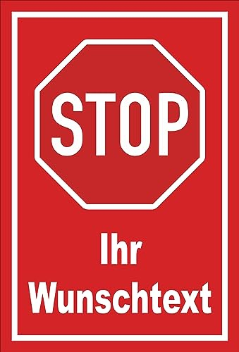 Melis-Folienwerkstatt Aufkleber Stop - Halt - Ihr Wunschtext 30x20cm – 4 Größen - S00357-001-D