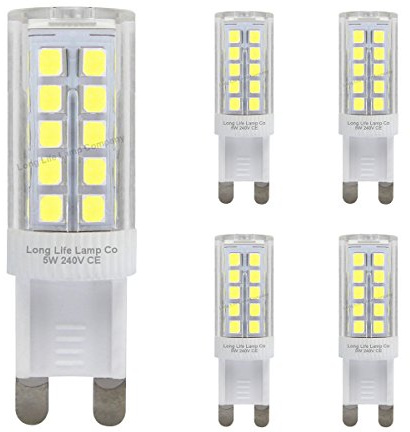 5w G9 LED Bulbs Cool White Equivalent 40w 240v 5 PACK | Not dimmable