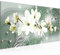 Runa Art Wandbild Blumen Magnolien 1 Teilig 100 x 40 cm Modern Bild auf Vlies Leinwand Abstrakt Wohnzimmer Grün 006312a