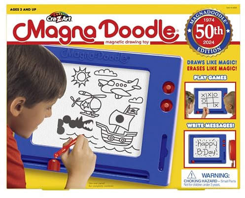 Cra-Z-Art Retro Magna Doodle - 50 Years of Creative Fun – Classic Magnetic Drawing Board Toy, Ages 3+, Blue/White