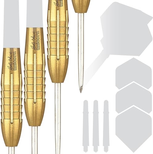Unicorn John Lowe World Champion Phase 2 90 Percent Dartpfeile mit Wolfram, Stahlspitze, Gold, 23 g