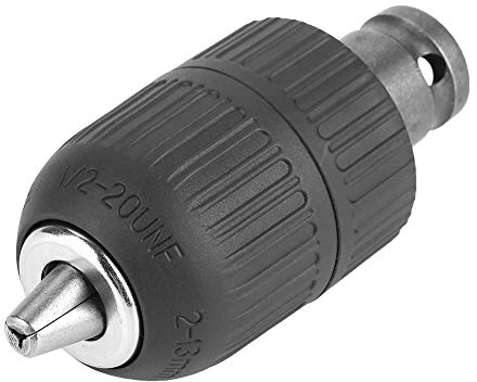 Mandrin de perçage, mandrin de perçage sans clé 2-13mm 1/2 -20UNF avec adaptateur de mandrin de 1/2 pour relier fermement le mandrin et la clé à chocs pour la conversion par clé à chocs