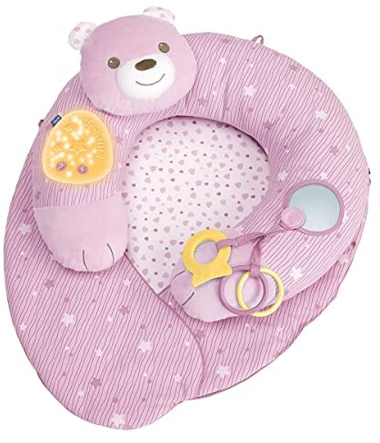 Chicco - Gioco Nido di Coccole, Morbido Cuscino 3 in 1, con Musica e Luce, per Rilassare Il Bambino in Tre Posizioni di Riposo, Rosa, Lavabile in Lavatrice, Batterie Non Incluse, 0 Mesi +