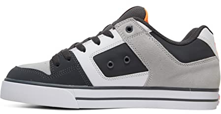DC Shoes Men's Pure Low-Top Sneakers, (Dark Grey/Orange Go0), 12 UK