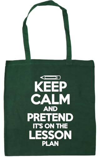 Hippowarehouse Keep Calm And Pretend It's On The Lesson Plan Tote Shopping Gym Beach Bag 42cm x38cm, 10 litres