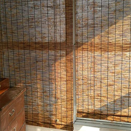 Geovne Rideau de Roseau Stores à enroulement,Stores en Bambou/Store Venitien Bois/Store Fenetre Occultant,pour Balcon/Jardin/Extérieur (120x180cm/47x71in)