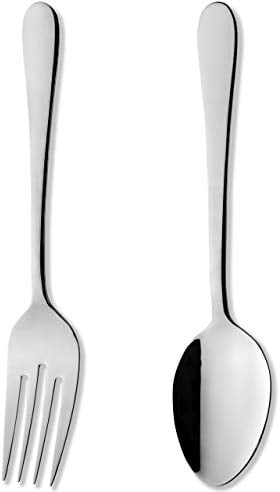Grunwerg Windsor Carded Ensemble de fourchette et cuillère de service 2 pièces, acier inoxydable 18/0